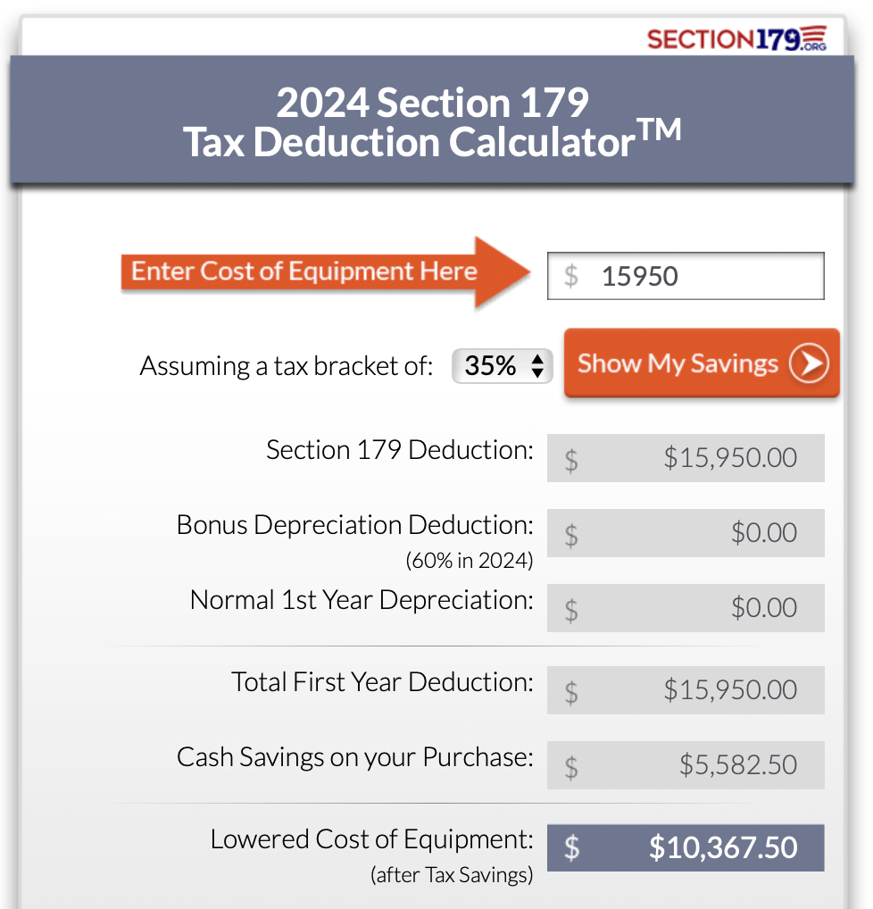 Section 179 Tax Savings for DTG/DTF Printers 2 179 Calculator 2024