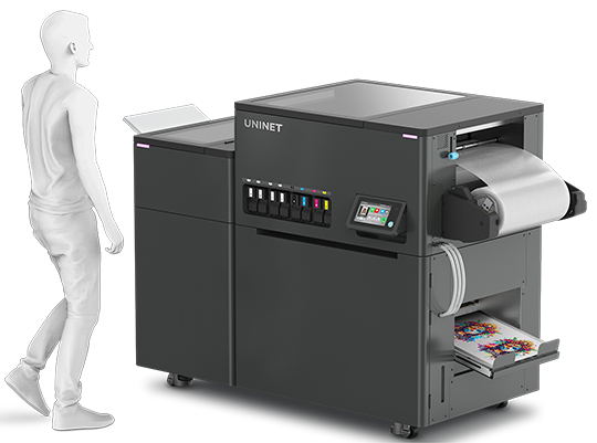 DTF Xpress built in cutter person facing left